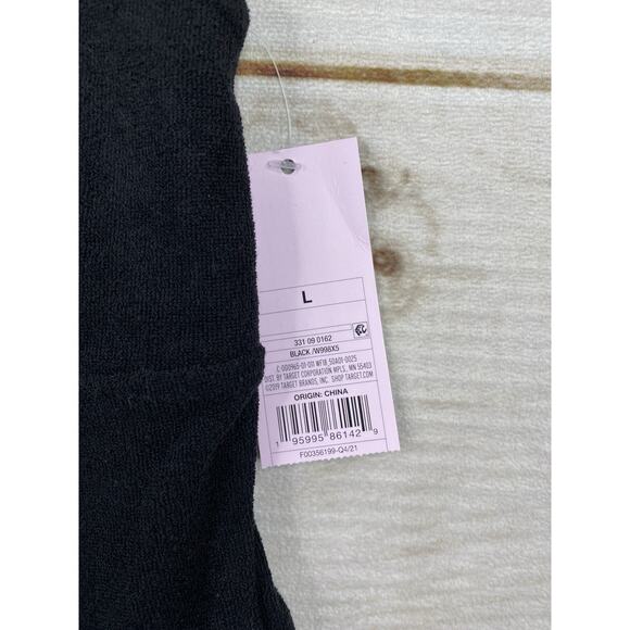 Wild Fable Shortall Womens L Black Terry Cloth Short Romper Halter Beach NWT! - Picture 3 of 13